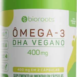 Ômega 3 Vegano 400 mg 60 Cápsulas - Bioroots - Saúde cardíaca