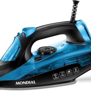 71o-UtbG9kL._AC_SL1500_.jpg MONDIAL Ferro a Vapor, Preto/Azul, 2000W, 220V - F-53-radardasaude