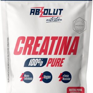 Absolut Nutrition, Creatina em pó monohidratada, 100% pura, sem sabor, importada, Pouch, 500 gramas