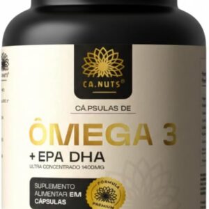 Ômega 3 1400mg Rico em EPA DHA Ultra Concentrado | Sem sabor residual | Ca.nuts 60 Cápsulas (1 Pote)