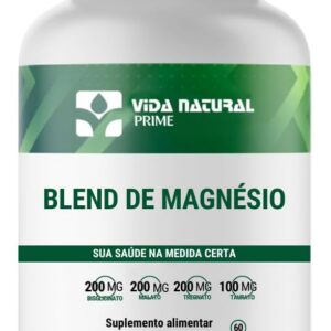 Blend de Magnésios 60 Cápsulas Equilíbrio Muscular Neurológico e Cardiovascular Vida Natural Prime