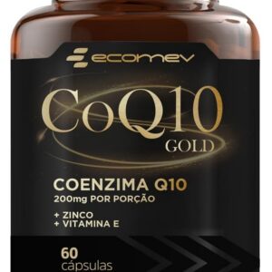 CoQ10 Gold 200Mg De Coenzima Q10 Pura + Vitamina E + Zinco 60 Cáps - Ecomev-radardasaude