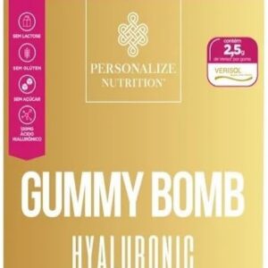 Gummy Bomb Hyaluronic - Colageno Verisol com Tecnologia Alemã - 30 Gomas com 120mg de Ácido Hialurônico, 2,5g de Verisol por Goma, Silício Orgânico, Minerais e Vitaminas-radardasaude