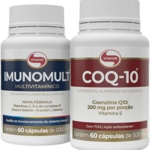 Kit + Vitalidade Coenzima Q10-60 cap (200mg p/porção) e Imunomult Multivitamínico - 60 cap