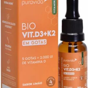 Vitamina D3 + K2 Sabor Limão Em Frasco De 1cc - PuraVida-radardasaude
