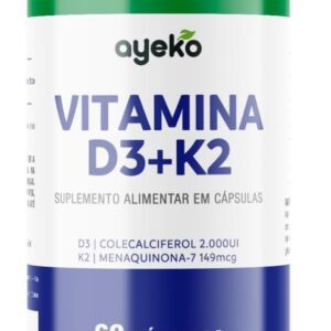 Vitamina D3 2.000UI + K2 149mcg 60caps - Ayeko