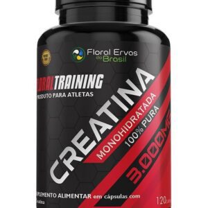 Creatina Pura Monohidratada 120 Cápsulas 3000 Ganho de Força