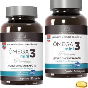 611WWrC1wcL._AC_SL1000_.jpg Ômega 3 da Noruega Ultra Concentrado Certificado IFOS (240 cápsulas Mini) - 2 potes