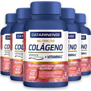 61374PLq01L._AC_SL1200_.jpg Kit 5 Colágeno Verisol e Vit. C Catarinense 60 Cápsulas-radardasaude