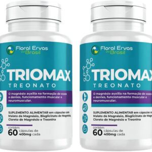KIT C/2 Un. Suplemento Alimentar 3x Magnésios 60 Cáps. Floral Ervas do Brasil-radardasaude