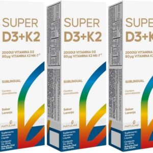 61FAoghXM2L._AC_SL1000_.jpg KIT 3X Super D3 + K2 Sublingual em gotas 20ml - Natulha-radardasaude
