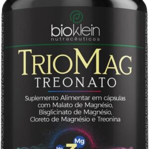 61VVQ9TQCGL._AC_SL1200_.jpg Triomag Treonato Cloreto, Bisglicinato, Malato de Magnésio e Treonina 60 cápsulas - Bioklein