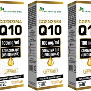 KIT 3X Coenzima Q10 Sublingual em gotas 30ml - Flora Nativa Sabor:Laranja