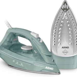 Ferro a Vapor Arno Ecogliss Protect com Base Cerâmica FECP, 1200W, Verde Eucalipto, Modo ECO, Desligamento Automático, 110V-radardasaude