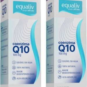 Kit 2 Coenzima Q10 100mg - Fórmula de Alta Absorção (15mL) - Suplemento Natural da Equaliv para Energia