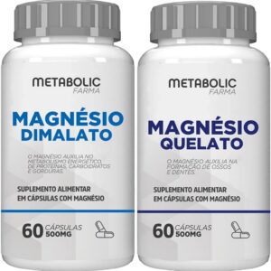 61t-h9PPPML._AC_SL1200_.jpg Magnesio Dimalato + Quelato Bisglicinato 500Mg 120 Cápsulas - Metabolic Farma-radardasaude
