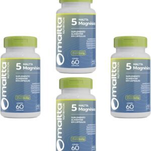 COMBO 4 DUOM 5 MAGNÉSIOS QUELATO MALATO TAURATO CITRATO ÓXIDO 60 CÁPSULAS CADA TOTAL 240 CÁPS