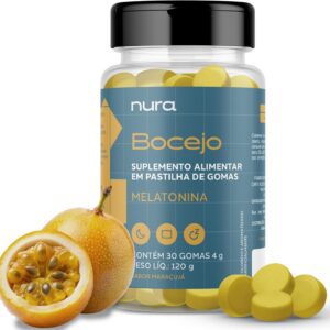 71QBnpGq0L._AC_SL1500_.jpg Nura Melatonina 0,21 mg em Goma Mastigável – Suplemento Alimentar Sabor Maracujá – 30 Gummies – Sem Glúten
