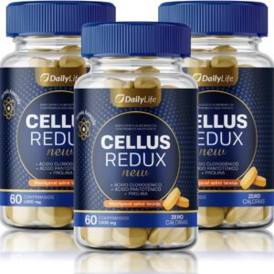 71TTekOFYlL._AC_SL1200_.jpg Kit 3x Cellus Redux + Ácido Clorogenico Pantotenico e Hialuronico Vitaminas Biotina Pele Cabelo Unha 60 Comprimidos Mastigaveis Sabor Laranja - Daily Life-radardasaude