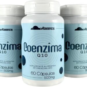 Kit 3x Coenzima Q10 Suplemento Alimentar 100mg Ubiquinona Sem Glúten 60 Cápsulas VitaGenus-radardasaude