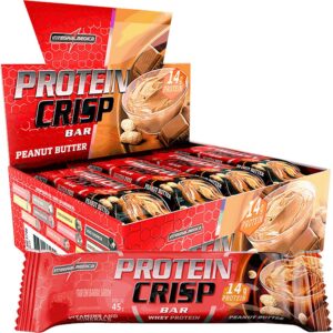 81ewnypgBKL._AC_SL1500_.jpg Integralmédica - Barra de Proteína Whey Protein Crisp Bar Peanut Butter - Snack Proteíco - Pré e Pós-Treino - Display com 12 Unidades-radardasaude