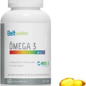 41JWRWh97iL._AC_SL1080_.jpg Omega 3 Multi EPA (660mg) e DHA (440mg) Meg3-60 Capsulas - Belt Nutrition-radardasaude