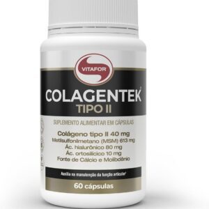 51Emm1t3ijL._AC_SL1080_.jpg Colagentek Tipo II 613mg (60 caps), Único, VitaFor-radardasaude
