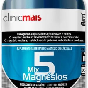 51NAknjFnRL._AC_SL1200_.jpg Mix 5 Magnésios Clinicmais 90 Cápsulas