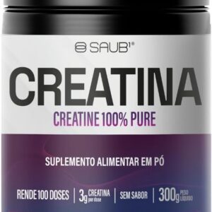 Creatina 100% Pura em Pó 300g Sem Sabor Suplemento Alimentar Alto Rendimento