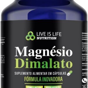51XLLQAo03L._AC_SL1200_.jpg Live Is Life Magnésio Dimalato, 600 mg, 60 Cápsulas-radardasaude
