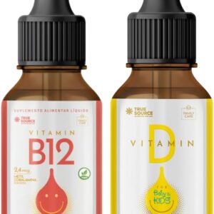 Combo Vitamina D Baby & Kids 30ml Framboesa e Vitamina B12 True Source Metilcobalamina Alta Absorção 30ml True Source-radardasaude