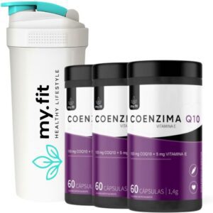 51hXX4roWL._AC_SL1200_.jpg Kit 3x COQ-10 100mg por Softgel, Total 180 Doses - Fórmula Sinérgica com Vitamina E + Coqueteleira Exclusiva