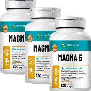 612lIDfASjL._AC_SL1350_.jpg 5 Magnesio 500mg 120 Capsulas Magma 5 - Kit Com 3 Frascos
