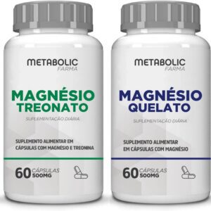 614J2Yjg2DL._AC_SL1200_.jpg Kit Magnesio Treonato + Quelato Bisglicinato 500Mg 120 Cápsulas - Metabolic Farma-radardasaude