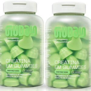615sjC-w4eL._AC_SL1200_.jpg Kit 2un Guday Creatina Em Gummies Sabor Maçã Verde 60 Gomas Cada Pote