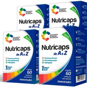 Kit 04 Polivitamínico de A a Z Nutricaps 60 Caps Maxinutri-radardasaude
