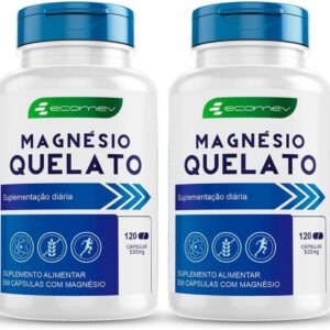 61RSJKYcvYL._AC_SL1200_.jpg 2x Magnesio Quelato 500Mg 240 Cápsulas - Ecomev