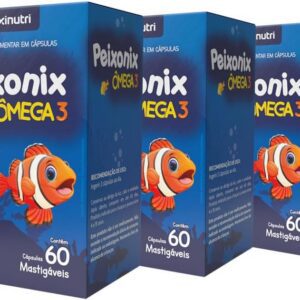 61TbCPKvY6L._AC_SL1000_.jpg Kit 3 Peixonix Ômega 3 Infantil EPA DHA 60 Cápsulas Mastigáveis Sabor Cereja Maxigold-radardasaude