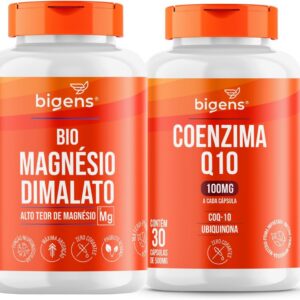 Biogens Kit Coenzima Q10 100mg Ubiquinona + Bio Magnésio Dimalato 260mg Suplemento Nutricional