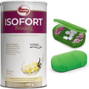 61b4-AADTfL._AC_SL1200_.jpg Kit Isofort Beauty Whey Protein (Isolado e Hidrolisado) + Colágeno Verisol Vitafor 450G Baunilha + Porta Capsulas-radardasaude