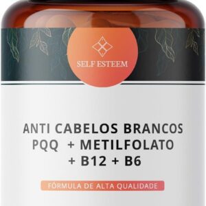 Anti Cabelos Brancos PQQ 10mg + Metilfolato 5000mcg + B12 1000mcg + B6 15mg 120 Cápsulas-radardasaude