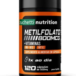Metilfolato Ácido Fólico 800mcg 120 Cápsulas Vitamina B12 B6 Original zuchetti nutrition-radardasaude