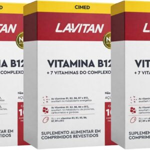 61vu9Uj89tL._AC_SL1500_.jpg Lavitan Vitamina B12 Suplemento Alimentar Complexo B Completo Kit 3 Caixas Vitamina B1 B2 B3 B5 B6 B7 B9 Vitaminas Do Complexo B Adulto 300 Comprimidos Revestidos Suplemento Vitamina B12-radardasaude