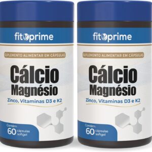Kit 2x Cálcio Magnésio e Zinco + Vitamina D3 e K2 60 Cápsulas-radardasaude