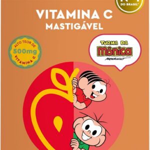 71RAz1qYR6L._AC_SL1500_.jpg Lavitan Infantil Turma da Mônica Vitamina C Sabor Maçã com 60 Comprimidos Mastigáveis