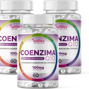 71zBEnmTN2L._AC_SL1500_.jpg Kit Com 3 - Coenzima Q10 100mg Por Porção 60 Cápsulas Nataly-radardasaude