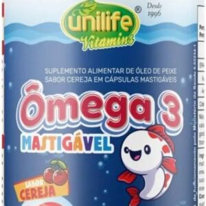 Ômega 3 Kids DHA e EPA 60 Cápsulas Mastigáveis 450mg – Suplemento Infantil Sabor Agradável, Fácil Consumo Diário
