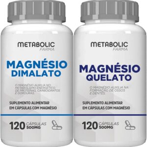 610GU4I5xZL._AC_SL1200_.jpg Magnesio Dimalato + Quelato Bisglicinato 500Mg 240 Cápsulas - Metabolic Farma-radardasaude