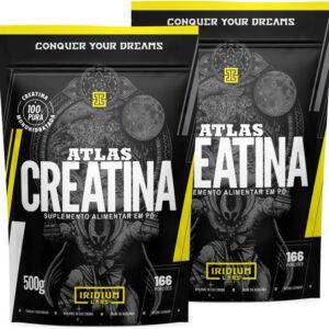 611MBM0u4gL._AC_SL1000_.jpg Kit 2x Creatina Atlas 100% Pura - 500g - Iridium Labs - 166 doses - Monohidratada - Energia Resistência Força
