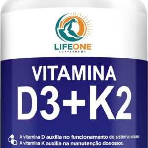 611gH28UVqL._AC_SL1500_.jpg Vitamina D3 K2 MK-7, 2000ui 60 Cápsulas - Life One